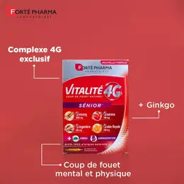 Forté Pharma Vitalité 4G Sénior Dynamisant Ginseng Ginkgo 20 ampoules