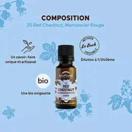 Biofloral 25 Red Chestnut Marronier Rouge Granules Bio Fleur De Bach 19,5 Gr