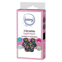 INTIMY CARE SERVIETTES HYGIENIQUES LAVABLES 2 unités + 1 pochon