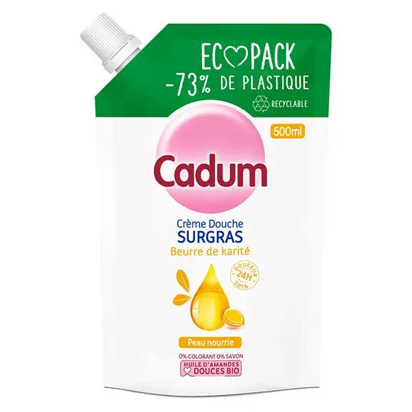 Cadum Surgras Crème Douche Beurre de Karité Recharge 500ml