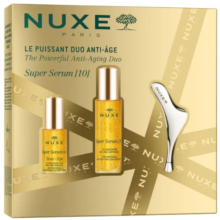 Nuxe Super Sérum 10 30 ml + Contour des Yeux 15 ml + Gua Sha