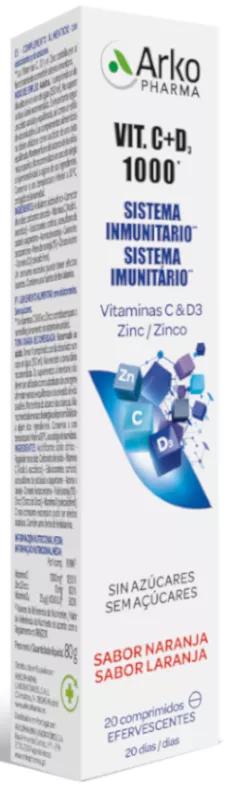 Arkopharma vitamina C e D3 1000 mg + zinco 20 compresse