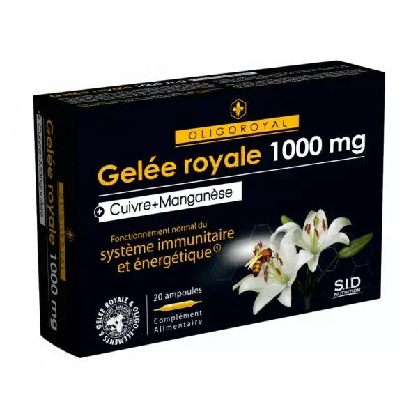 SID Nutrition Oligoroyal Gelée Royale - Manganèse - Cuivre 20 ampoules