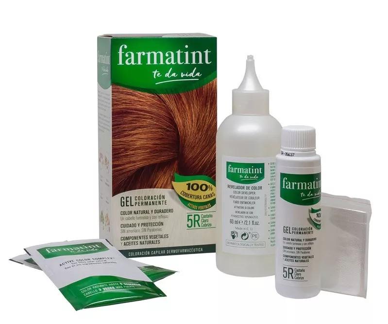 Farmatint gel Coloração Permanente 5R Castanho Claro Cobre 150ml