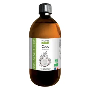 Olio vegetale di cocco biologico per aromaterapia e fitoterapia Propos' Nature 500ml