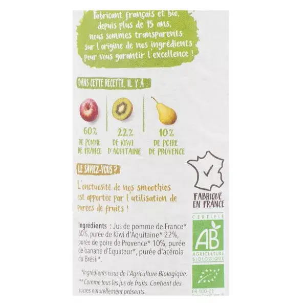 Vitabio Organic Apple Kiwi Pear Smoothie 50cl