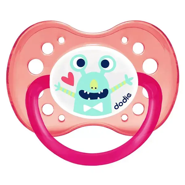 Dodie Anatomical Silicone Pacifier Fluorescent Monster Pink 18m+ A60