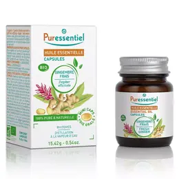 Puressentiel Capsules Huiles Essentielles Capsules de Gingembre Bio 60 capsules