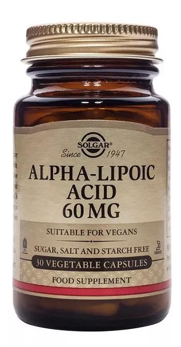 Solgar Ácido Alfa Lipoico 60 mg 30 capsulas