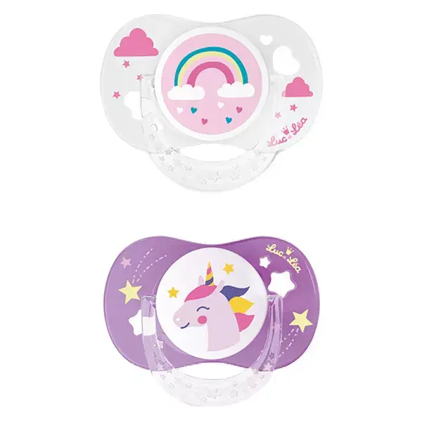 Luc et Léa Silicone Soother Limited Edition Unicorn Rainbow Duo +18 months
