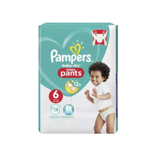 Pampers Baby Dry Pants T6 +16kg 19 pañales