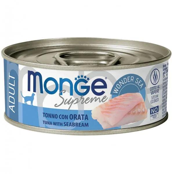 Monge Supreme Tonno Orata Cibo Umido Gatti Adulti 80G