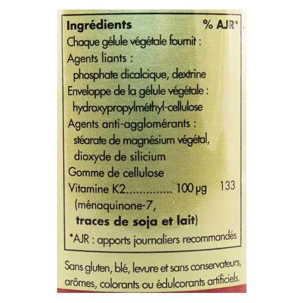 Solgar Vitamine K2 MK-7 100µg 50 gélules végétales