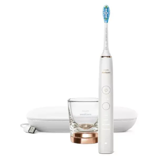 Philips Sonicare DiamondClean Brosse à Dents Electrique Rechargeable Blanche et Or HX9911/94