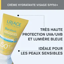 Uriage Bariésun Crème Solaire Hydratante Visage SPF50+ Sans Parfum 50ml