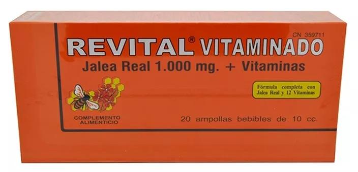 Revital Gelée Royale Vitaminée 1000 mg + Vitamines 20 Ampoules