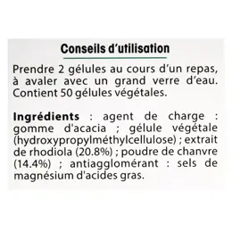 Juvamine Cannabis et Rhodiola 50 gélules végétales