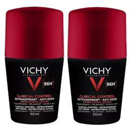 Vichy Homme Déodorant Clinical Control 96h Bille 50ml Lot de 2 x 50ml