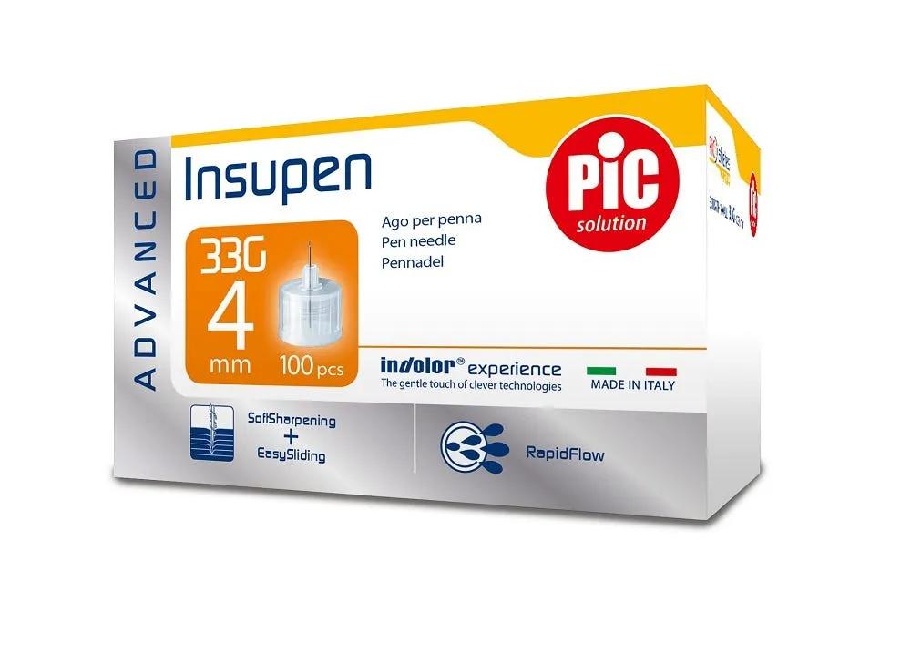 Pic Insupen Advanced Aghi Penna Per Insulina 33G 4mm 100 Pezzi