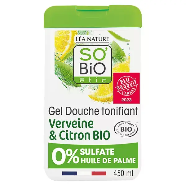 So'Bio Étic Douche Gel Hydratant Verveine et Citron Bio 450ml