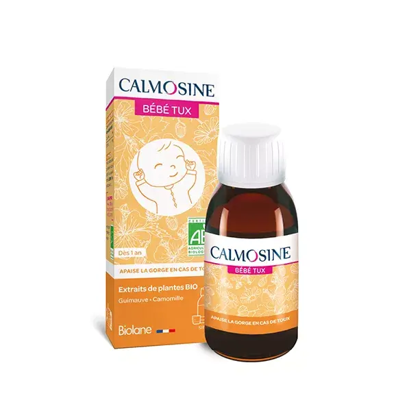 Calmosine Bébé Tux  Apaise la gorge du bébé Sirop 100 mL