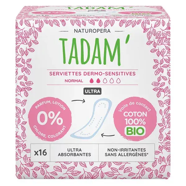 Tadam' Igiene Femminile Assorbenti Dermo-Sensitive Ultra Normali 16 unità