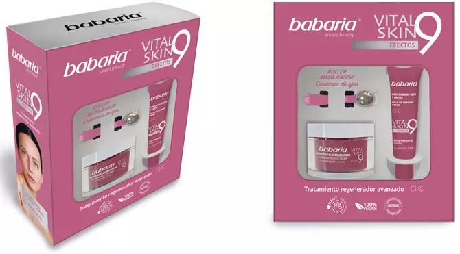 Babaria Vital Skin Crème Visage + Contour Yeux et Lèvres + Roller Contour Yeux