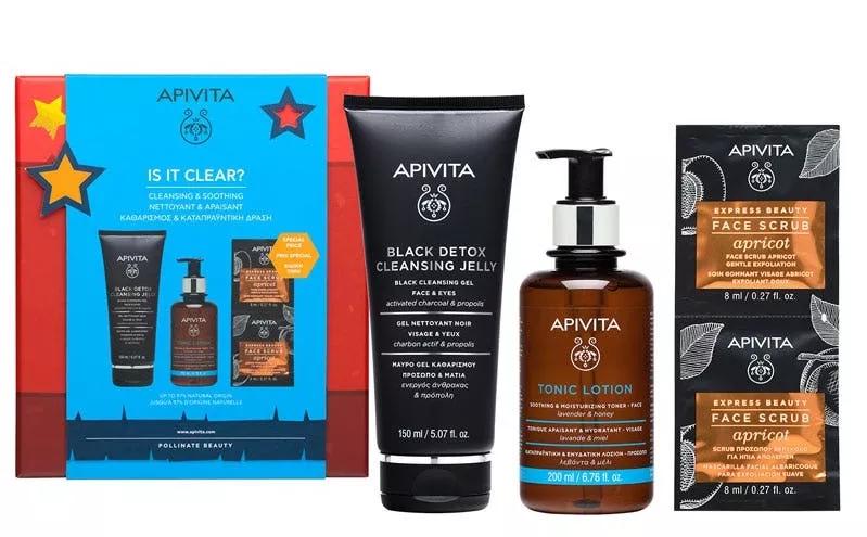 Apivita Limpeza Facial 150 ml + Tónico 200 ml + Máscara Exfoliante 2 un