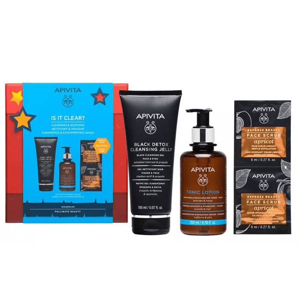 Apivita Gezichtsreiniger 150 ml + Toner 200 ml + Exfoliërend Masker 2 stuks
