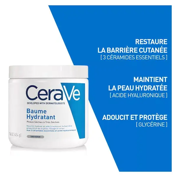 CeraVe Baume Hydratant Visage et Corps Peaux Sèches à Très Sèches 2x454g