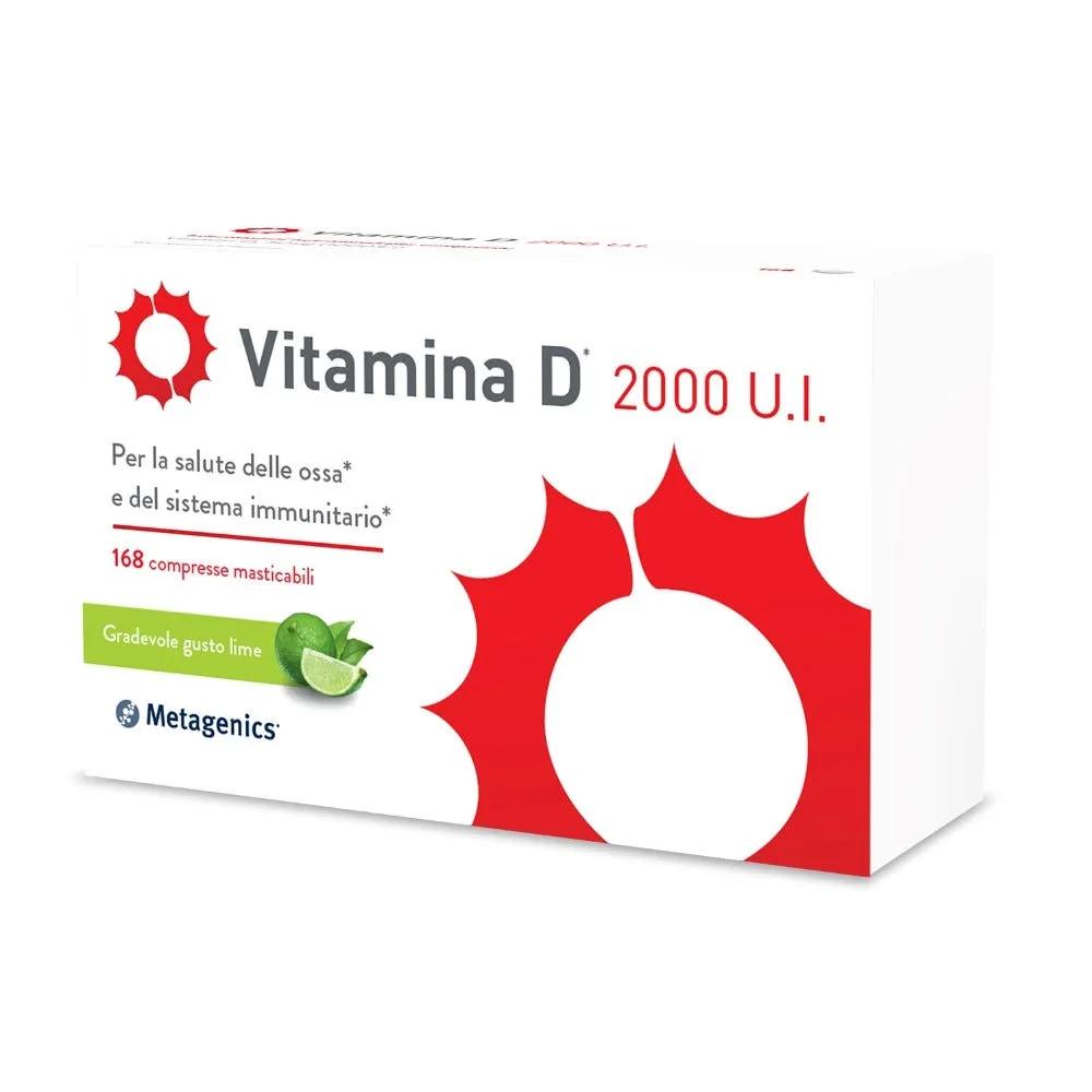 Vitamina D 2000 U.I. Integratore Sistema Immunitario E Ossa 168 Compresse Masticabili