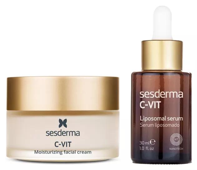 Pack Sesderma C-Vit Liposomales Serum 30ml + Feuchtigkeitsspendende Gesichtscreme 50ml