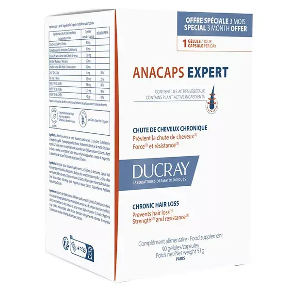 Ducray Anacaps Progressiv 3 x 30 Cápsulas 