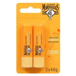 Le Petit Marseillais Soin Lèvres  Karité, Amande Douce et Argan Lot de 2 x 4,9g