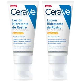 CeraVe Loción Hidratante Facial SPF50 2x52 ml