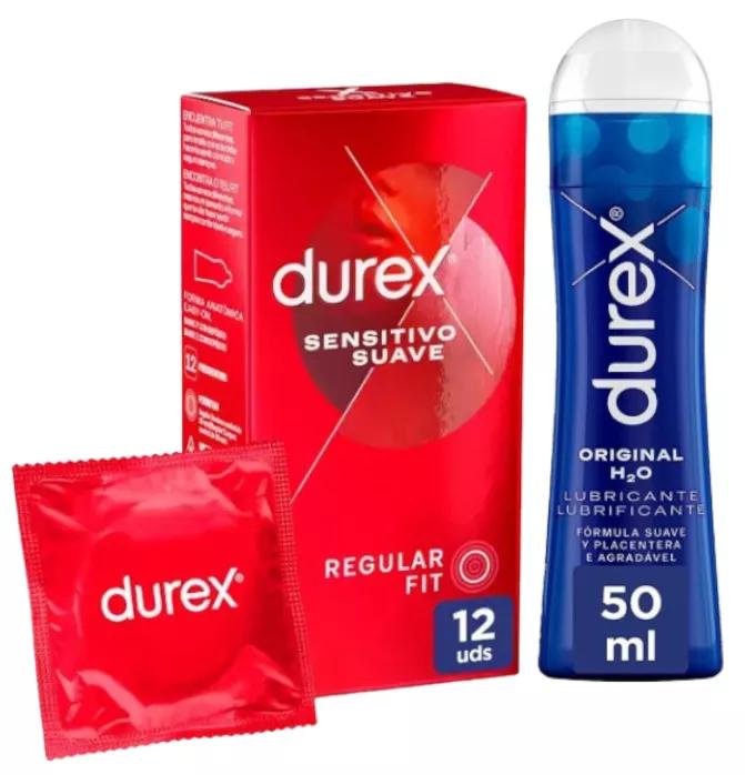 Durex Play Lubrificante Íntimo Original 50 ml + Preservativos Suaves Sensíveis 12 unidades