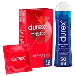 Durex Play Original Lubricante Íntimo 50 ml + Preservativos Sensitivo Suave 12 uds