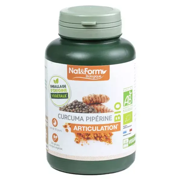 Nat & Form Bio Curcuma + Piperina Integratore Alimentare 200 capsule vegetali 