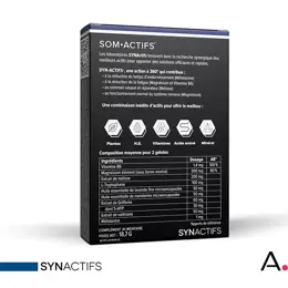 Aragan - Synactifs - Somactifs® - Sommeil - Mélatonine, Magnésium - 30 gélules