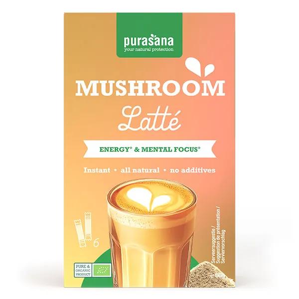 Purasana Latté Instantané aux Champignons BIO 6 x 10 g