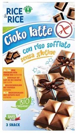 Rice&Rice Cioko Latte Con Riso Soffiato e Cioccolato al Latte Biologico Senza Glutine 75g