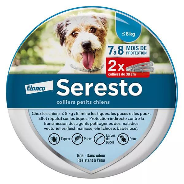 Seresto pour Chien Collier Anti Puces et Anti Tiques moins 8kg 2 unités