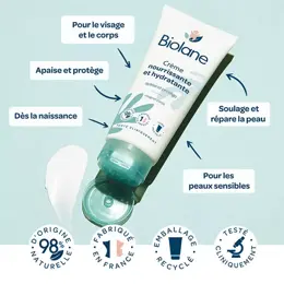 Biolane - Crème Nourrissante & Hydratante - Bébé - Apaise & Protège - 100 ml