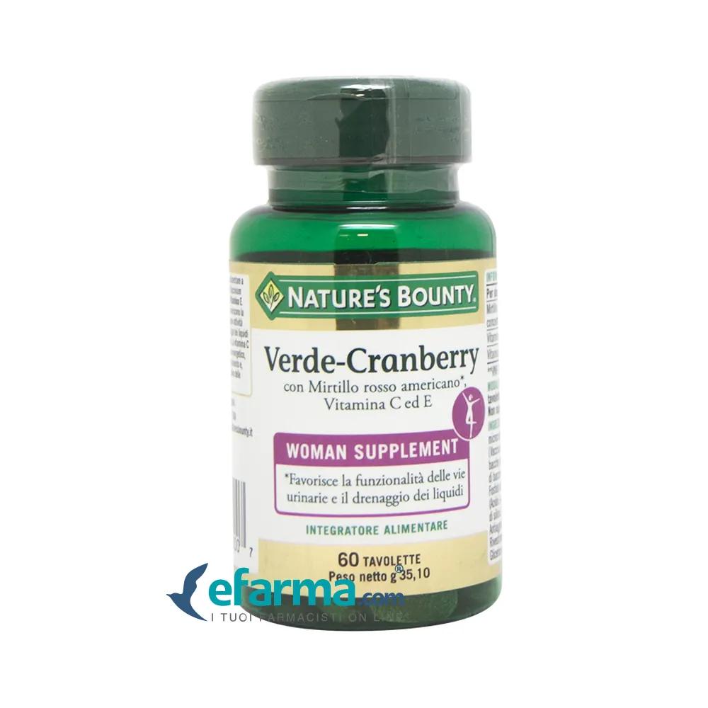 Nature's Bounty Verde-Cranberry Integratore Benessere Urinario 60 Tavolette