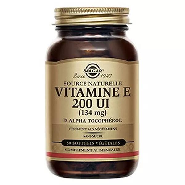 Solgar Vitamine E 200 UI 50 Softgels Vegetales