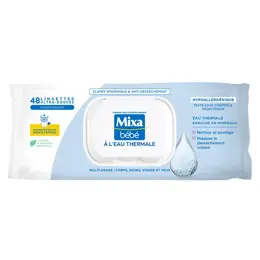 Mixa Lingettes Bébé à l’eau Thermale x48