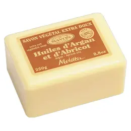 Melvita Les Essentiels Savon Naturel Rectangulaire Huiles d'Argan et d'Abricot Bio 250g