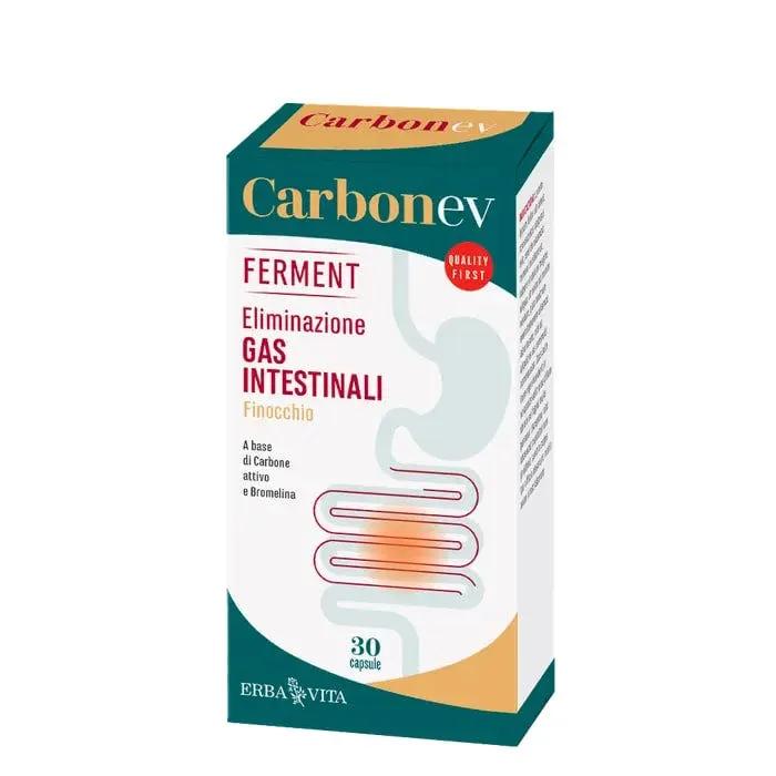 Erba Vita Carbon Ev Ferment Integratore Digestione 30 Capsule