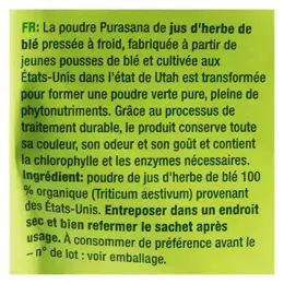 Purasana Jus d'Herbe de Blé Poudre Bio 200g