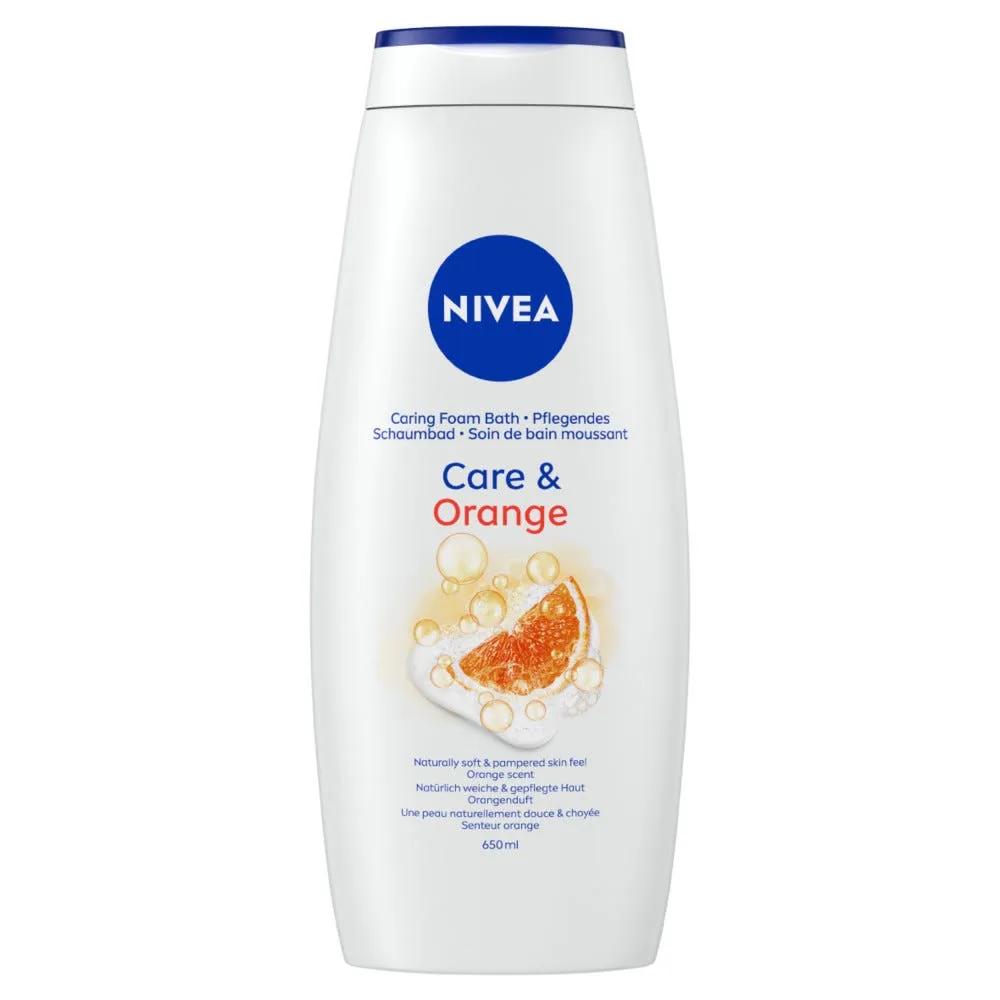 Nivea Bagnodoccia Care & Orange Bagnoschiuma in Crema Detergente al Profumo di Arancia 650 ml